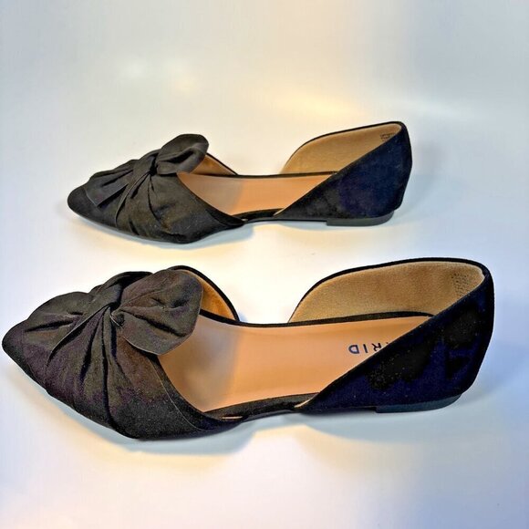 TORRID Flat Shoes Black Pointed Toe Sip-On Loafers With Bow Comfy Women's 9.5 W - Picture 8 of 10